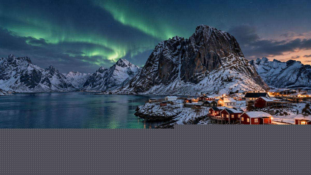 Nordnorsk fjord med nordlys — iptvnorgemax IPTV Norge
